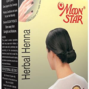 Moon Star Herbal Black Henna Hair Colour ( 6 Pack of 10 GSM each)