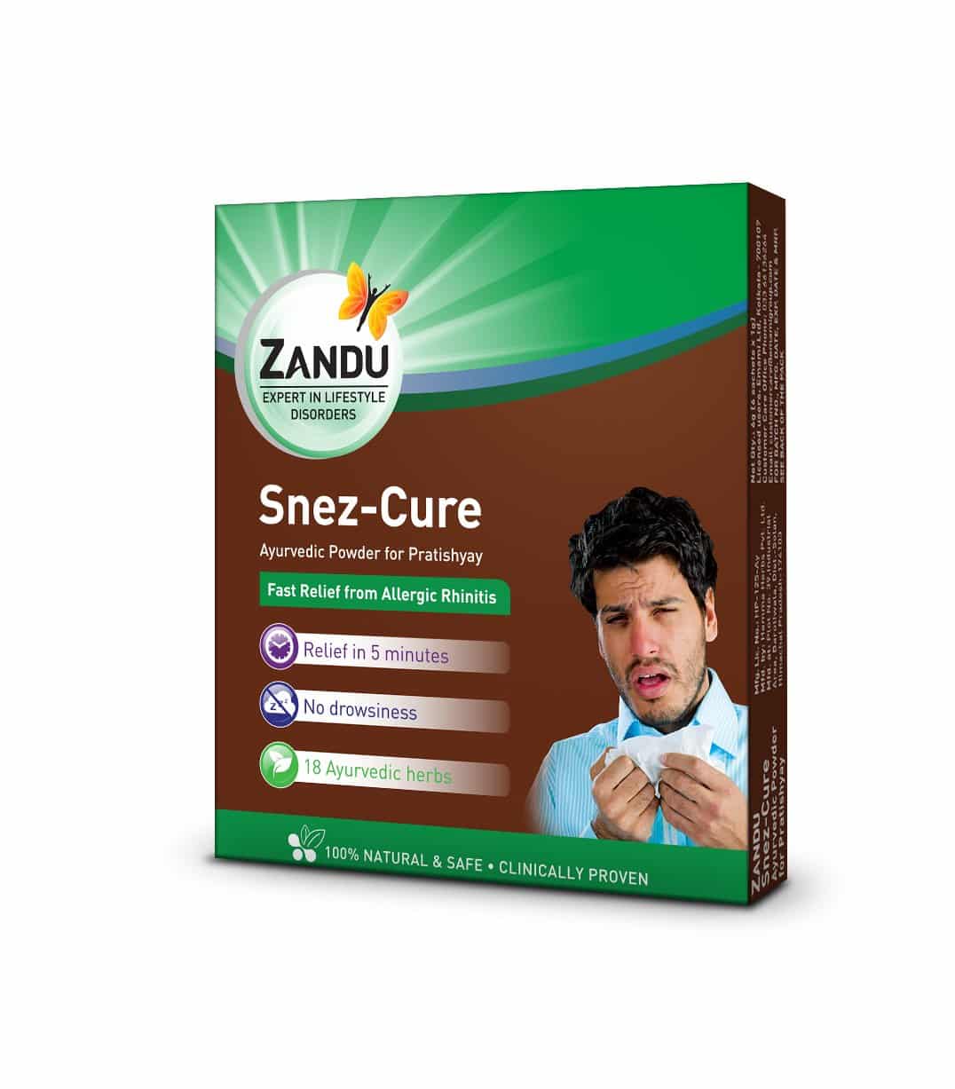 Zandu Snez-Cure- 6 Sachets | India Ayurveda Online