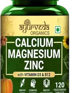 Ayurveda Organics Calcium Magnesium Zinc with Vitamin D3 & B12
