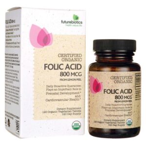 Future Biotics Certified Organic Folic Acid 800 mcg Vegetarian Tablet