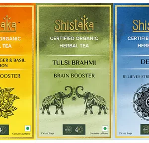Shistaka Combo Pack of Certified Organic Herbal Tea,