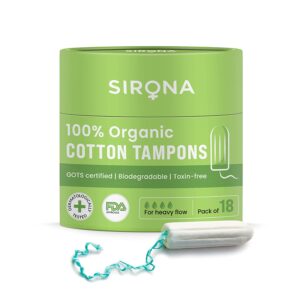 Sirona 100% Organic Cotton Tampons (Non-Applicator) Heavy Flow